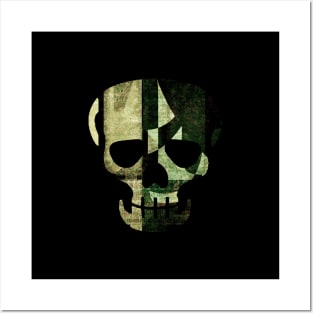 Skull Figure with Abstract Texture (earthside) Posters and Art